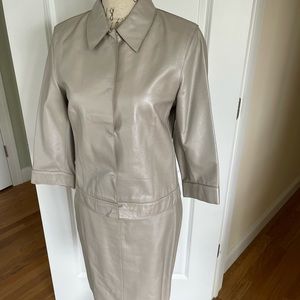 Calvin Klein rose /beige leather jacket size 6 and skirt size 4
